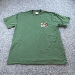 Real Bad Man T-Shirt Mens XXL Green 100% Organic Cotton Graphic Tee Made India